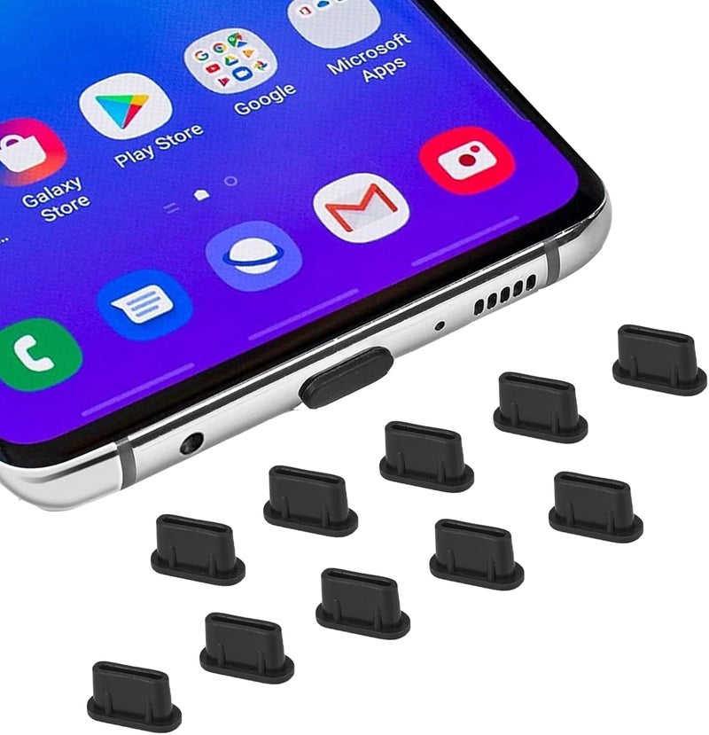 CaseBuy غطاء USB C، 10 حزمة من واقي منفذ الشحن من نوع C ضد الغبار لجهاز iPhone 17 16 15 Pro Max، Samsung Galaxy S24، S23، S22 Ultra S21 FE S20، Note 20، جميع أجهزة USB C و MacBook Laptop - Image 1